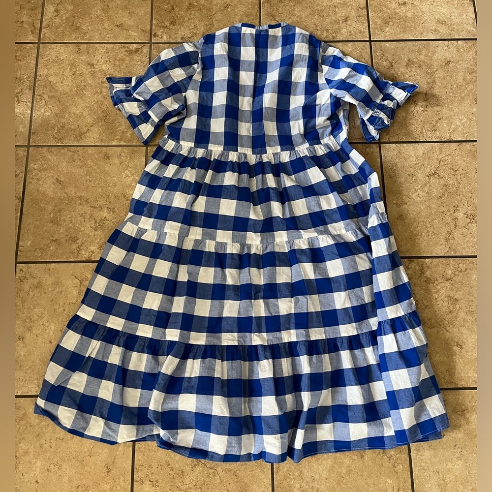 Anthropologie Whit Two Gingham Midi Dress - L - Picture 5 of 6